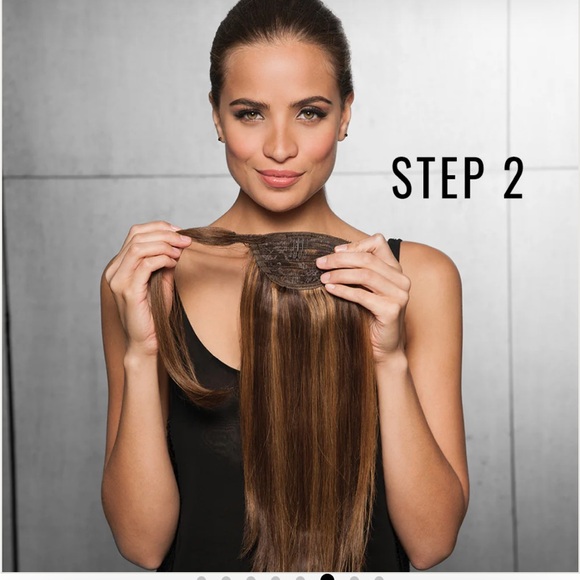 HAIRDO Human Hair Ponytail CLIP VELCRO WRAP EXTENSION KEN PAVES BLOND DARK ROOTS - Picture 4 of 12